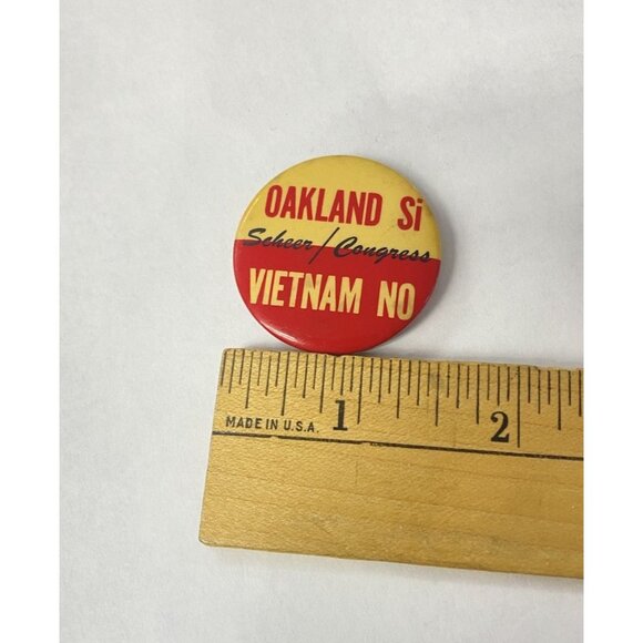 Vietnam No Oakland Si Anti War Protest Pin Scheer Congress - Picture 2 of 6